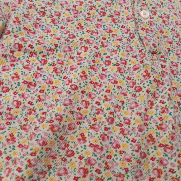 Sz.7 Girls Polo by Ralph Lauren Floral Collared Tee - Picture 2 of 4